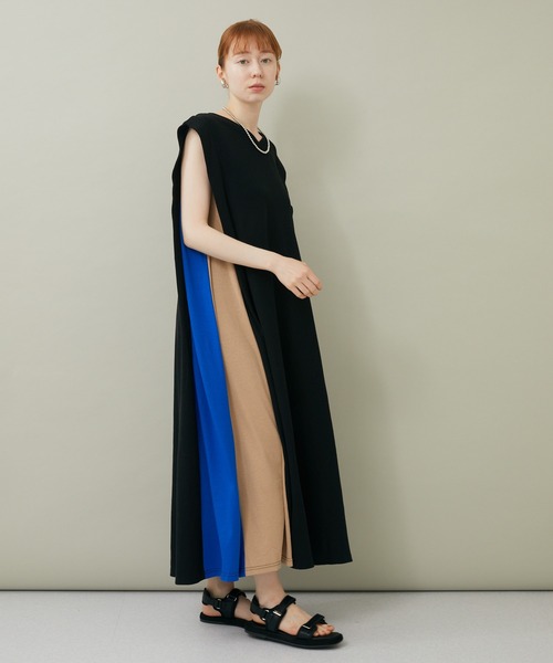 ROSIEE（ロージー）の「ROSIEE 脇配色ワンピース（ワンピース・レディース・ブラック/カーキ・FREE）」の3枚目の写真