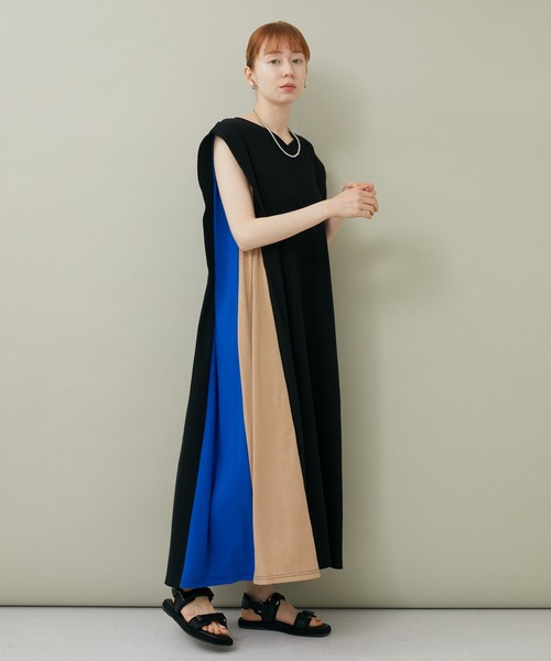 ROSIEE（ロージー）の「ROSIEE 脇配色ワンピース（ワンピース・レディース・ブラック/カーキ・FREE）」の6枚目の写真