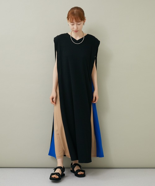ROSIEE（ロージー）の「ROSIEE 脇配色ワンピース（ワンピース・レディース・ブラック/カーキ・FREE）」の7枚目の写真