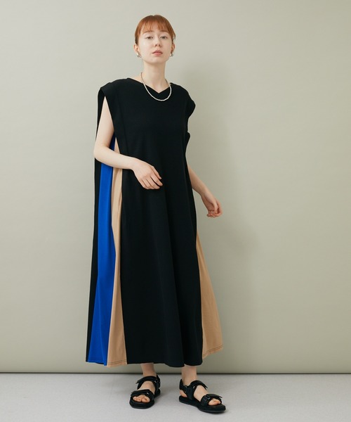 ROSIEE（ロージー）の「ROSIEE 脇配色ワンピース（ワンピース・レディース・ブラック/カーキ・FREE）」の8枚目の写真