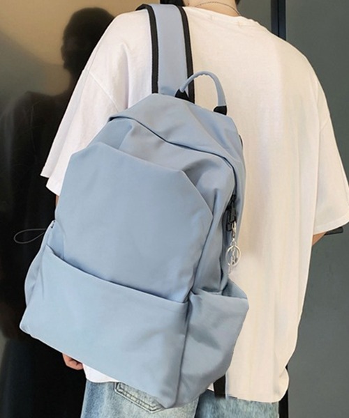 florist（フローリスト）の「【A4対応/軽量】【撥水】ふっくらギャザーがかわいいシンプルナイロンリュックサック/バックパック（バックパック/リュック・レディース・ブラック/ブルー/ピンク/ライトグレー・FREE）」の10枚目の写真