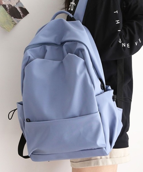 florist（フローリスト）の「【A4対応/軽量】【撥水】ふっくらギャザーがかわいいシンプルナイロンリュックサック/バックパック（バックパック/リュック・レディース・ブラック/ブルー/ピンク/ライトグレー・FREE）」の11枚目の写真