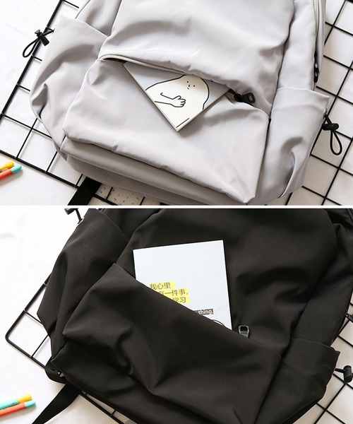 florist（フローリスト）の「【A4対応/軽量】【撥水】ふっくらギャザーがかわいいシンプルナイロンリュックサック/バックパック（バックパック/リュック・レディース・ブラック/ブルー/ピンク/ライトグレー・FREE）」の19枚目の写真