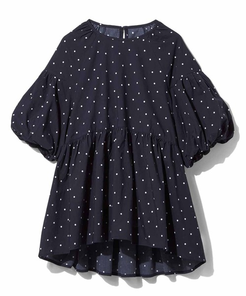 IEDIT（イディット）の「ＩＥＤＩＴ　ふんわりと風をはらむボリュームスリーブペプラムブラウス（シャツ/ブラウス・レディース・ブラック/ホワイト・MEDIUM/LARGE/X-LARGE/XX-LARGE/XXX-LARGE）」の2枚目の写真