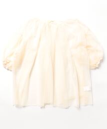 チュールレイヤードギャザーブラウス
