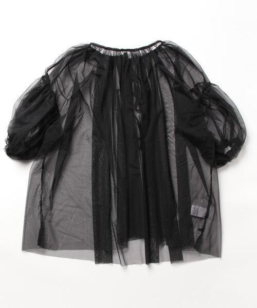 STYLEBLOCK（スタイルブロック）の「チュールレイヤードギャザーブラウス（シャツ/ブラウス・レディース・クリーム/ブラック/アイボリー・M）」の3枚目の写真