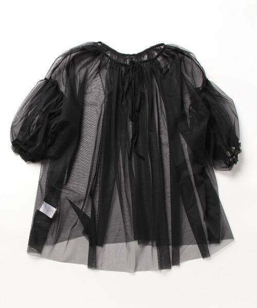 STYLEBLOCK（スタイルブロック）の「チュールレイヤードギャザーブラウス（シャツ/ブラウス・レディース・クリーム/ブラック/アイボリー・M）」の4枚目の写真