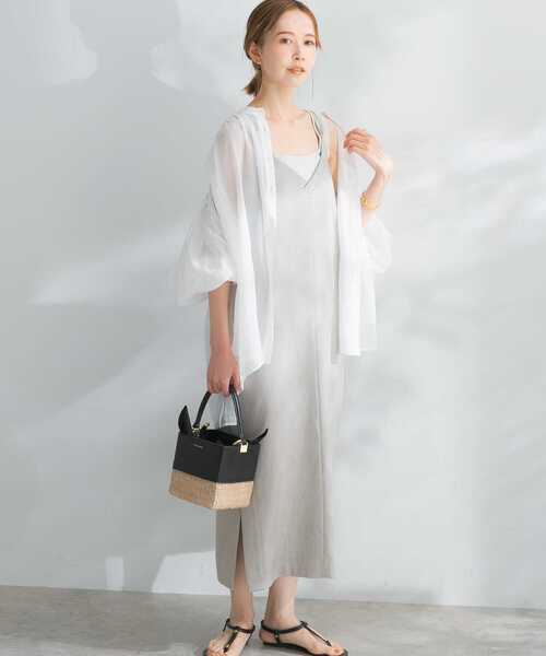 URBAN RESEARCH ROSSO（アーバンリサーチロッソ）の「リネンライクストレートキャミワンピース（ワンピース・レディース・ブラック/レッド系その他/ベージュ系その他・FREE）」の5枚目の写真