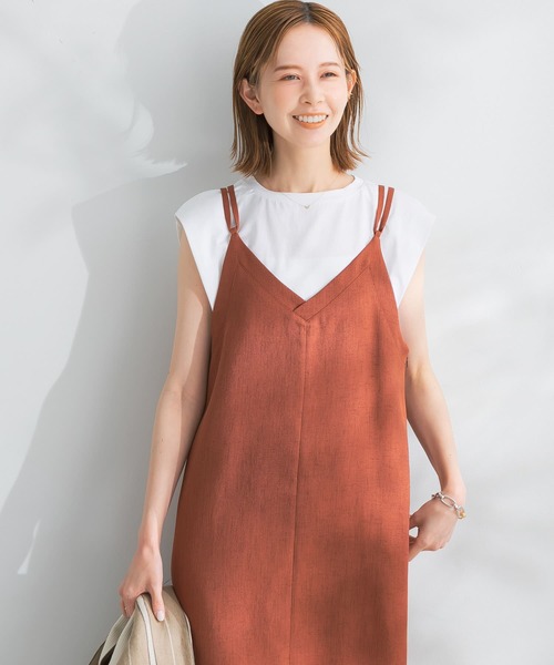 URBAN RESEARCH ROSSO（アーバンリサーチロッソ）の「リネンライクストレートキャミワンピース（ワンピース・レディース・ブラック/レッド系その他/ベージュ系その他・FREE）」の13枚目の写真