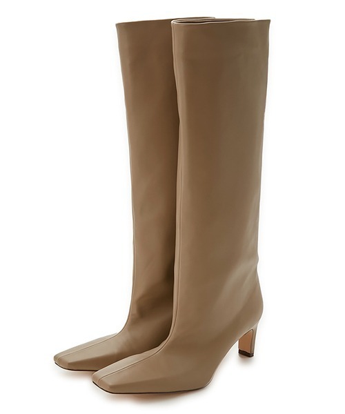 Mila Owen（ミラオーウェン）の「フレンチスクエアワイドロングブーツ（ブーツ・レディース・ベージュ/ブラック/ダークブラウン・36/37/38）」の12枚目の写真