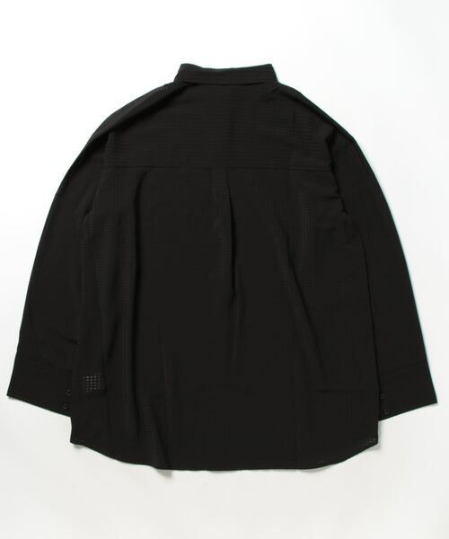 STYLEBLOCK(スタイルブロック)の「シアーギンガム釦スリットスリーブオーバーシャツ(シャツ/ブラウス・レディース・カーキ/ブラック/ホワイト・M)」の4枚目の写真