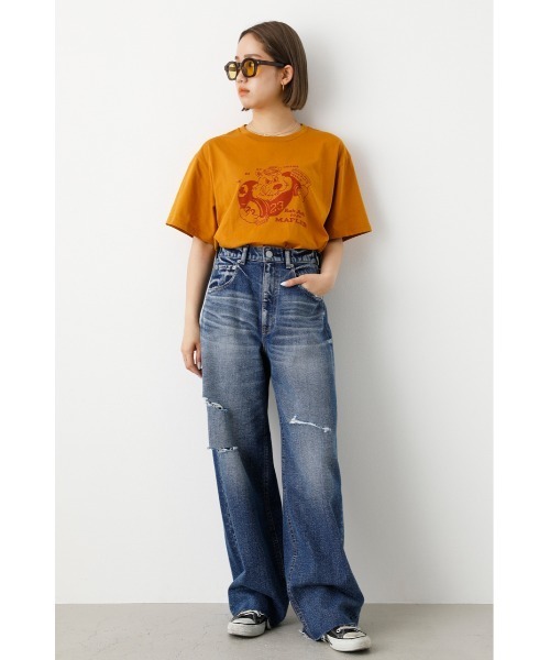 RODEO CROWNS WIDE BOWL(ロデオクラウンズワイドボウル)の「Go Maples Tシャツ(Tシャツ/カットソー・レディース・オフホワイト/チャコールグレー/マスタード・FREE)」の15枚目の写真