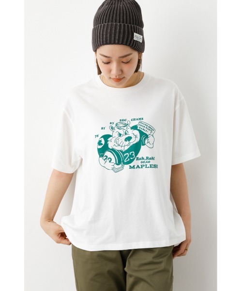 RODEO CROWNS WIDE BOWL(ロデオクラウンズワイドボウル)の「Go Maples Tシャツ(Tシャツ/カットソー・レディース・オフホワイト/チャコールグレー/マスタード・FREE)」の18枚目の写真