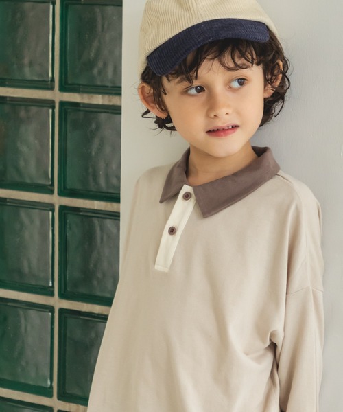 pairmanon（ペアマノン）の「配色 長袖 ポロTシャツ（Tシャツ/カットソー・キッズ・ダークブルー/ブラック/ライトベージュ/ブラウン系その他/ブルー系その他/その他/ミント/ブラック系その他6・100/120/130/110/150/80/140/90）」の5枚目の写真