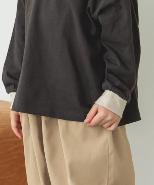 pairmanon（ペアマノン）の「配色 長袖 ポロTシャツ（Tシャツ/カットソー・キッズ・ダークブルー/ブラック/ライトベージュ/ブラウン系その他/ブルー系その他/その他/ミント/ブラック系その他6・100/120/130/110/150/80/140/90）」の9枚目の写真