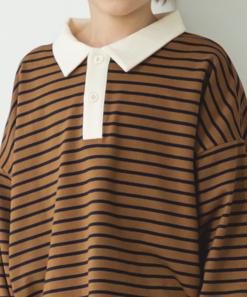 pairmanon（ペアマノン）の「配色 長袖 ポロTシャツ（Tシャツ/カットソー・キッズ・ダークブルー/ブラック/ライトベージュ/ブラウン系その他/ブルー系その他/その他/ミント/ブラック系その他6・100/120/130/110/150/80/140/90）」の13枚目の写真