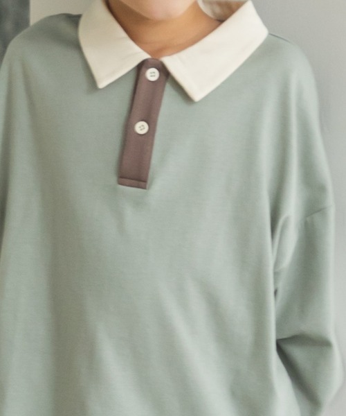 pairmanon（ペアマノン）の「配色 長袖 ポロTシャツ（Tシャツ/カットソー・キッズ・ダークブルー/ブラック/ライトベージュ/ブラウン系その他/ブルー系その他/その他/ミント/ブラック系その他6・100/120/130/110/150/80/140/90）」の17枚目の写真