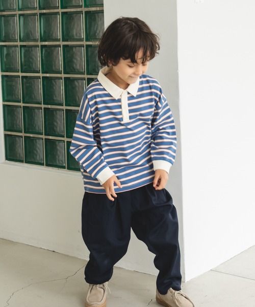 pairmanon（ペアマノン）の「配色 長袖 ポロTシャツ（Tシャツ/カットソー・キッズ・ダークブルー/ブラック/ライトベージュ/ブラウン系その他/ブルー系その他/その他/ミント/ブラック系その他6・100/120/130/110/150/80/140/90）」の22枚目の写真