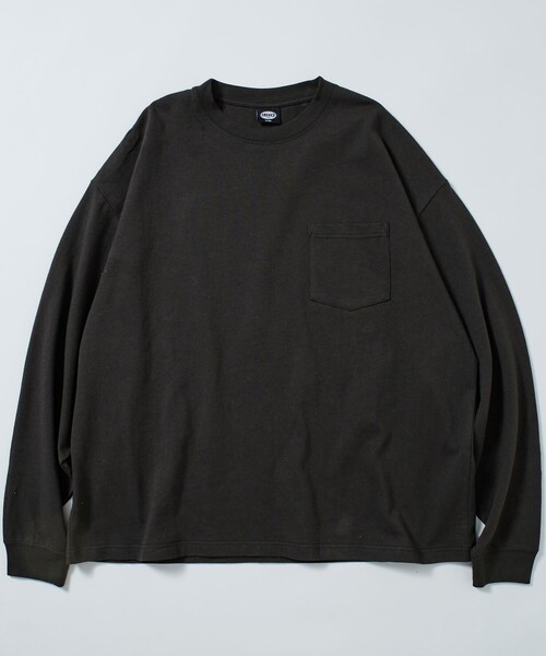 FREAK'S STORE（フリークスストア）の「限定展開 9オンス Heavyweight ビッグシルエット クルーネック ロングスリーブTシャツ/ヘビーウェイト/ロンTEE（Tシャツ/カットソー・メンズ・スミクロ/グレイッシュベージュ/ネイビー/アッシュグレー/ブラック/ホワイト/ブラウン・SMALL/MEDIUM/LARGE）」の19枚目の写真