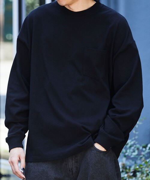 FREAK'S STORE（フリークスストア）の「限定展開 9オンス Heavyweight ビッグシルエット クルーネック ロングスリーブTシャツ/ヘビーウェイト/ロンTEE（Tシャツ/カットソー・メンズ・スミクロ/グレイッシュベージュ/ネイビー/アッシュグレー/ブラック/ホワイト/ブラウン・SMALL/MEDIUM/LARGE）」の20枚目の写真