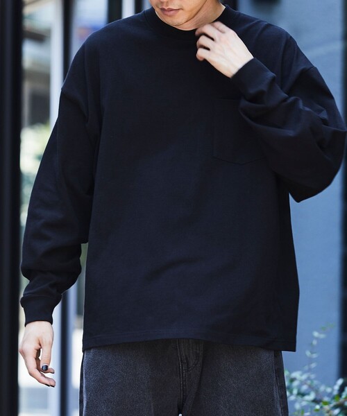 FREAK'S STORE（フリークスストア）の「限定展開 9オンス Heavyweight ビッグシルエット クルーネック ロングスリーブTシャツ/ヘビーウェイト/ロンTEE（Tシャツ/カットソー・メンズ・スミクロ/グレイッシュベージュ/ネイビー/アッシュグレー/ブラック/ホワイト/ブラウン・SMALL/MEDIUM/LARGE）」の21枚目の写真