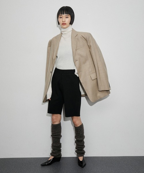 ADAM ET ROPE'（アダムエロペ）の「スリットレッグウォーマー（レッグウォーマー・レディース・グレー/オフホワイト/スミクロ・FREE）」の5枚目の写真