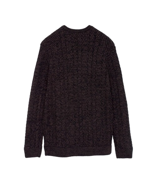 HIGH STREET（ハイストリート）の「HIGH STREET∴ランダムへリンボンモールクルーネックニット（ニット/セーター・メンズ・ダークブラウン系/グレー系その他/グレー・M/L/LL）」の4枚目の写真