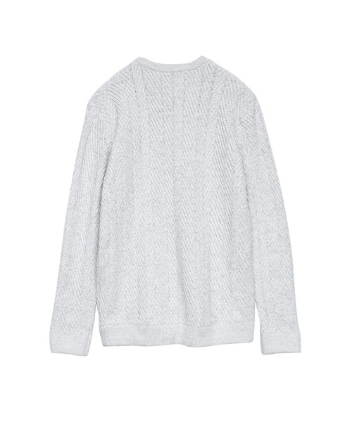 HIGH STREET（ハイストリート）の「HIGH STREET∴ランダムへリンボンモールクルーネックニット（ニット/セーター・メンズ・ダークブラウン系/グレー系その他/グレー・M/L/LL）」の6枚目の写真