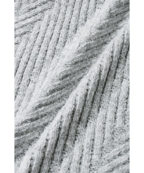 HIGH STREET（ハイストリート）の「HIGH STREET∴ランダムへリンボンモールクルーネックニット（ニット/セーター・メンズ・ダークブラウン系/グレー系その他/グレー・M/L/LL）」の7枚目の写真