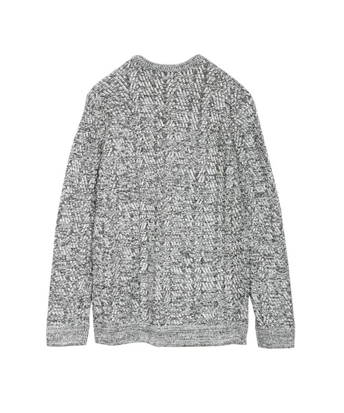 HIGH STREET（ハイストリート）の「HIGH STREET∴ランダムへリンボンモールクルーネックニット（ニット/セーター・メンズ・ダークブラウン系/グレー系その他/グレー・M/L/LL）」の8枚目の写真