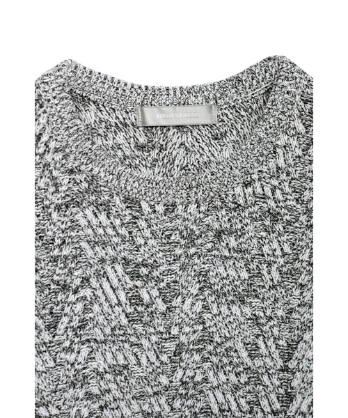 HIGH STREET（ハイストリート）の「HIGH STREET∴ランダムへリンボンモールクルーネックニット（ニット/セーター・メンズ・ダークブラウン系/グレー系その他/グレー・M/L/LL）」の9枚目の写真