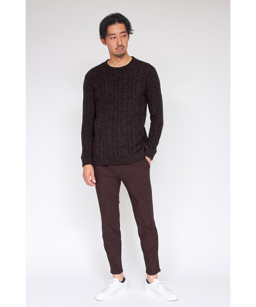 HIGH STREET（ハイストリート）の「HIGH STREET∴ランダムへリンボンモールクルーネックニット（ニット/セーター・メンズ・ダークブラウン系/グレー系その他/グレー・M/L/LL）」の15枚目の写真