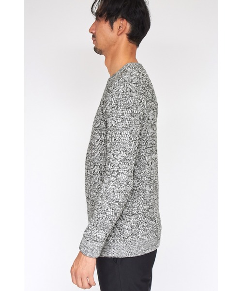 HIGH STREET（ハイストリート）の「HIGH STREET∴ランダムへリンボンモールクルーネックニット（ニット/セーター・メンズ・ダークブラウン系/グレー系その他/グレー・M/L/LL）」の16枚目の写真