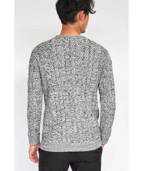 HIGH STREET（ハイストリート）の「HIGH STREET∴ランダムへリンボンモールクルーネックニット（ニット/セーター・メンズ・ダークブラウン系/グレー系その他/グレー・M/L/LL）」の17枚目の写真