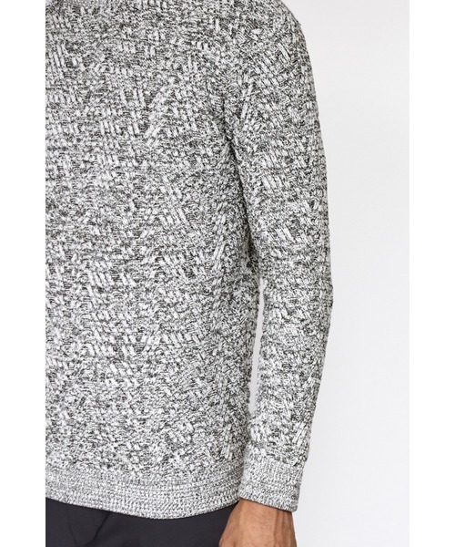 HIGH STREET（ハイストリート）の「HIGH STREET∴ランダムへリンボンモールクルーネックニット（ニット/セーター・メンズ・ダークブラウン系/グレー系その他/グレー・M/L/LL）」の19枚目の写真