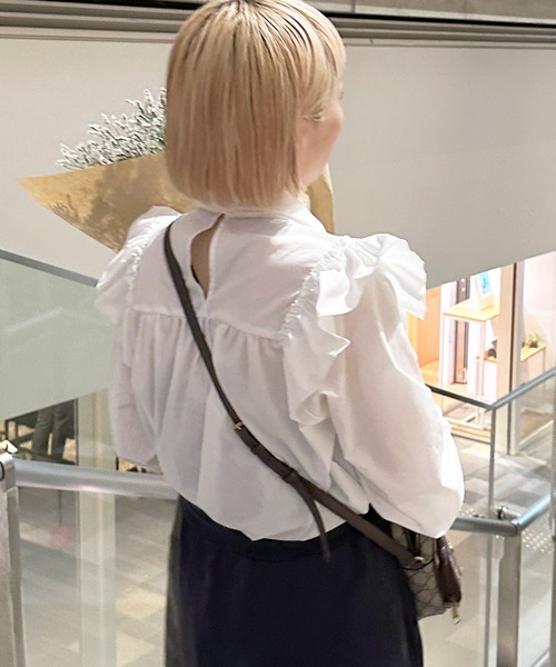 Alley by w closet（アリーバイダブルクローゼット）の「【Alley】ボリュームボウタイブラウス（シャツ/ブラウス・レディース・オフホワイト/ピンク系その他・FREE）」の5枚目の写真