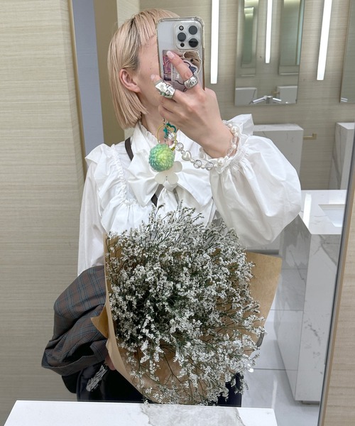 Alley by w closet（アリーバイダブルクローゼット）の「【Alley】ボリュームボウタイブラウス（シャツ/ブラウス・レディース・オフホワイト/ピンク系その他・FREE）」の11枚目の写真