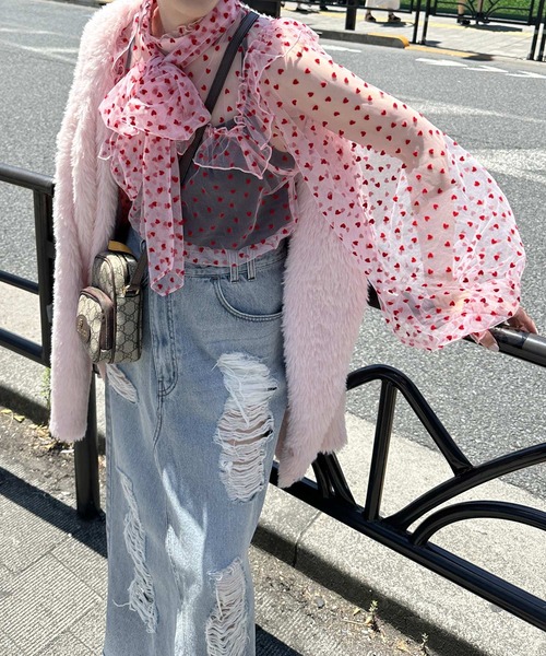 Alley by w closet（アリーバイダブルクローゼット）の「【Alley】ボリュームボウタイブラウス（シャツ/ブラウス・レディース・オフホワイト/ピンク系その他・FREE）」の18枚目の写真