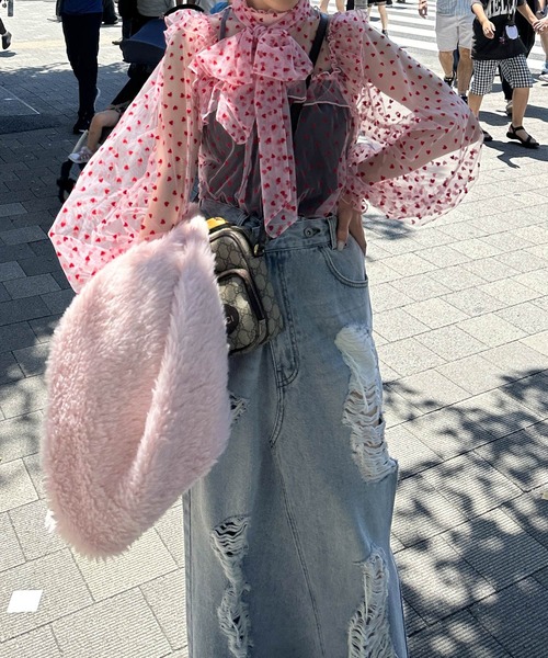 Alley by w closet（アリーバイダブルクローゼット）の「【Alley】ボリュームボウタイブラウス（シャツ/ブラウス・レディース・オフホワイト/ピンク系その他・FREE）」の20枚目の写真