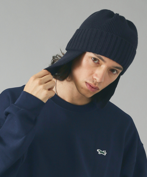 UNIVERSAL OVERALL（ユニバーサルオーバーオール）の「【UNIVERSAL OVERALL/ユニバーサルオーバーオール】イヤーフラップニットャップ/ ユニセックス/ UOD521SZ（ニットキャップ/ビーニー・メンズ・ダークブラウン/ブラック/アイボリー/ネイビー・フリー）」の4枚目の写真