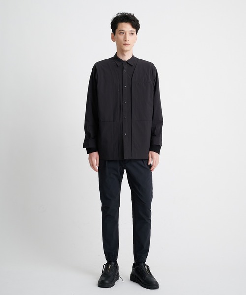 ホワイトマウンテニアリング　レイヤード　バックル　シャツ　長袖　メンズ　ベルト ホワイトマウンテニアリングレイヤードバックルシャツ長袖メンズベルト