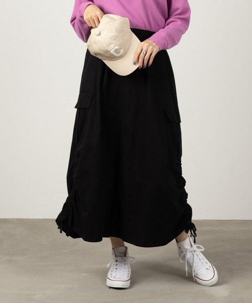 NAVY（ネイビー）の「ミリタリースカート（スカート・レディース・ブラック/カーキ/ベージュ・M/L）」の2枚目の写真