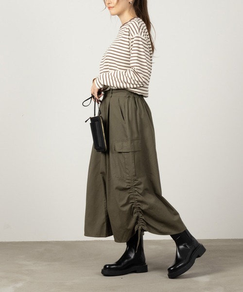 NAVY（ネイビー）の「ミリタリースカート（スカート・レディース・ブラック/カーキ/ベージュ・M/L）」の4枚目の写真