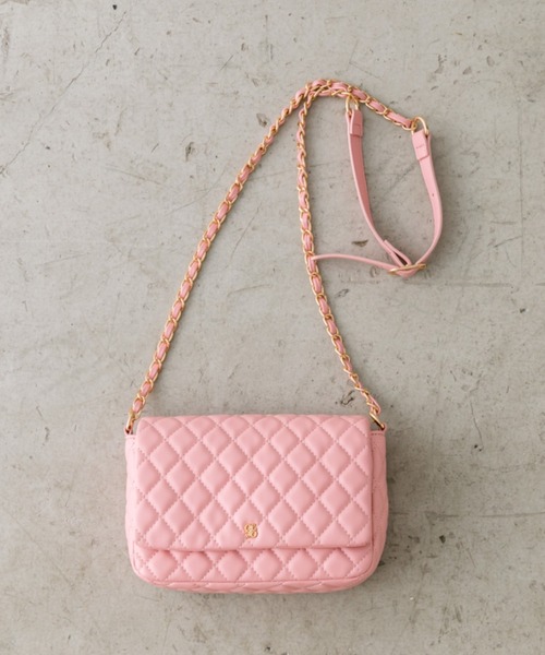 OLIVE des OLIVE（オリーブデオリーブ）の「キルティングフラップショルダー　1032120100（ショルダーバッグ・レディース・アイボリー/ブラック/ピンク・FREE）」の3枚目の写真
