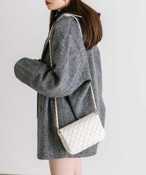 OLIVE des OLIVE（オリーブデオリーブ）の「キルティングフラップショルダー　1032120100（ショルダーバッグ・レディース・アイボリー/ブラック/ピンク・FREE）」の8枚目の写真