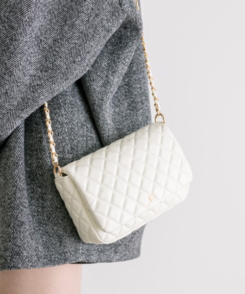 OLIVE des OLIVE（オリーブデオリーブ）の「キルティングフラップショルダー　1032120100（ショルダーバッグ・レディース・アイボリー/ブラック/ピンク・FREE）」の9枚目の写真
