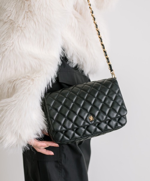 OLIVE des OLIVE（オリーブデオリーブ）の「キルティングフラップショルダー　1032120100（ショルダーバッグ・レディース・アイボリー/ブラック/ピンク・FREE）」の13枚目の写真