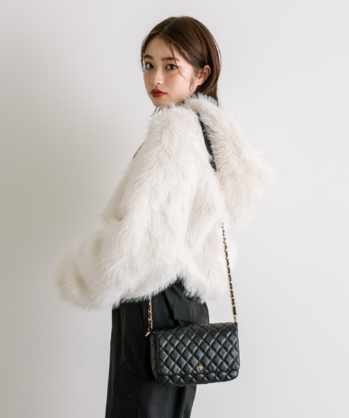 OLIVE des OLIVE（オリーブデオリーブ）の「キルティングフラップショルダー　1032120100（ショルダーバッグ・レディース・アイボリー/ブラック/ピンク・FREE）」の14枚目の写真