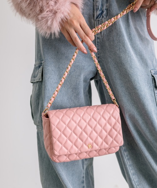 OLIVE des OLIVE（オリーブデオリーブ）の「キルティングフラップショルダー　1032120100（ショルダーバッグ・レディース・アイボリー/ブラック/ピンク・FREE）」の15枚目の写真