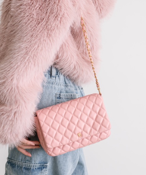 OLIVE des OLIVE（オリーブデオリーブ）の「キルティングフラップショルダー　1032120100（ショルダーバッグ・レディース・アイボリー/ブラック/ピンク・FREE）」の18枚目の写真